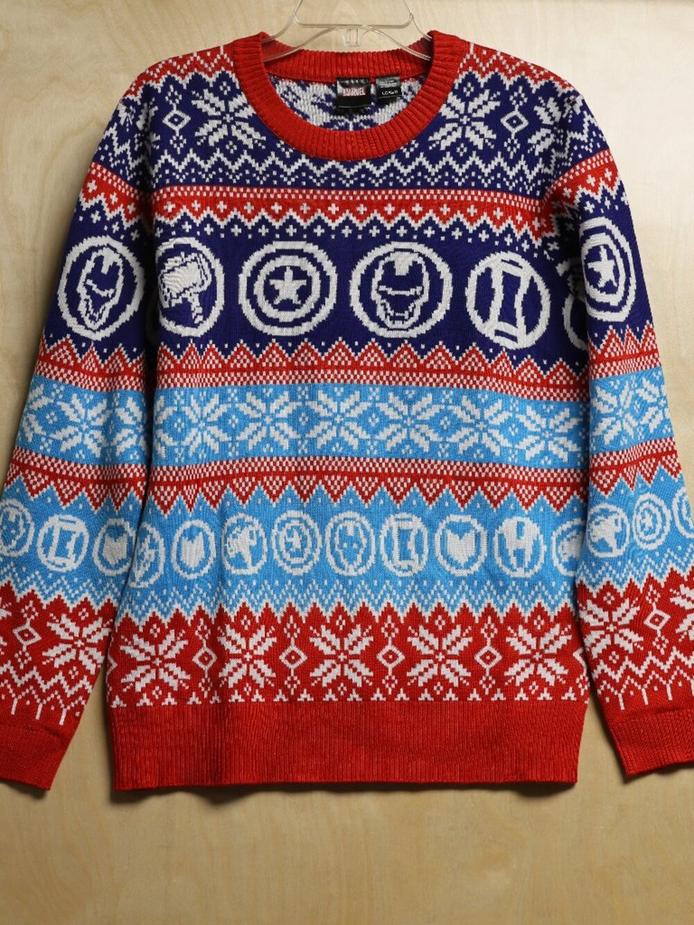 Marvel Avengers Fair Isle Christmas Sweater, Mens Sz Lg